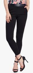 Mysin Black Solid Jeggings Women