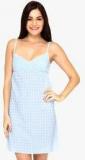 Mystere Paris Aqua Blue Printed Sleepdress Women