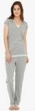 Mystere Paris Grey Solid Pyjama Set women