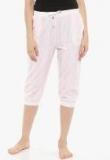 Mystere Paris Peach Striped Loungewear Capri Women