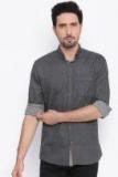 Nature Casuals Charcoal Grey Slim Fit Solid Casual Shirt Men