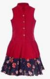 Naughty Ninos Maroon Printed Casual Dress girls