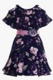 Naughty Ninos Navy Blue Printed Party Dress girls