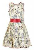 Naughty Ninos Off White Floral Printed Party Dress girls