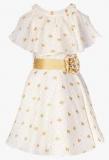 Naughty Ninos Off White Printed Party Dress girls