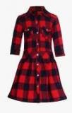 Naughty Ninos Red Checked Party Dress Women