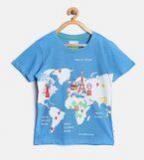 Nauti Nati Blue Printed T Shirt Boys