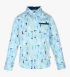 Nauti Nati Blue Regular Fit Casual Shirt Boys