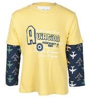 Nauti Nati Full Sleeve Printed Yellow T Shirts Boys