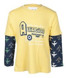 Nauti Nati Full Sleeve Printed Yellow T Shirts boys