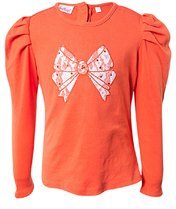 Nauti Nati Hip Length Embroidered Orange Tops Girls