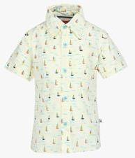 Nauti Nati Off White Casual Shirt boys