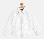 Nauti Nati White & Black Regular Fit Printed Casual Shirt Boys