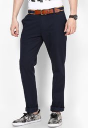 Nautica Navy Blue Casual Trouser men