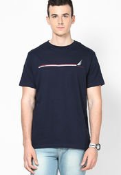 Nautica Navy Blue Crew Neck T Shirt Men