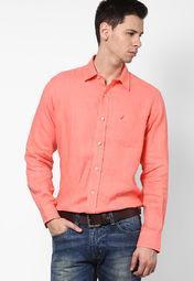 Nautica Peach Casual Shirt Men