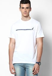 Nautica White Crew Neck T Shirt Men