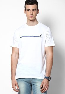 Nautica White Crew Neck T Shirt men