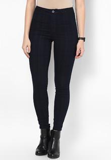 New Look Navy Check Superskinny Disco Jeans women