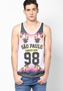 New Look White Round Neck Vest men