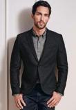 Next Black Textured Slim Fit Jacket Men