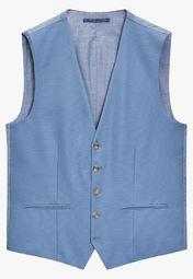 Next Blue Cotton Suit: Waistcoat Men