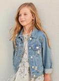 Next Blue Distressed Denim Jacket Girls