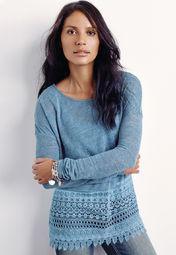 Next Blue Sheer Knit Look Layer Top women