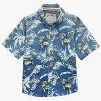 Next Blue Short Sleeve Palm Print Shirt Boys