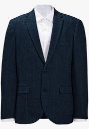 Next Blue Solid Blazer Men