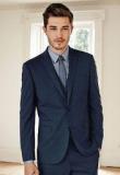 Next Bright Blue Textured Suit: Jacket Men