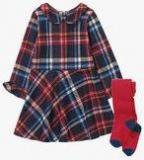 Next Check Dress And Tights Set Girls