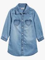 Next Denim Heart Shirt Dress Girls