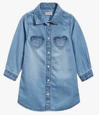 Next Denim Heart Shirt Dress girls