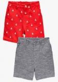 Next Grey And Red Boat Print Textured Shorts Two Pack Boys