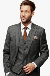 Next Grey Check Tailored Fit Suit: Waistcoat Men