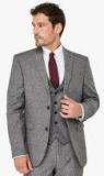 Next Grey Self Design Suit Men