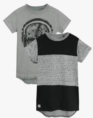 Next Grey Skull And Stripe T Shirts Two Pack boys