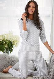 Next Grey Spot And Stripe Pyjama Women