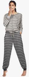 Next Grey Stripe Pyjama Women