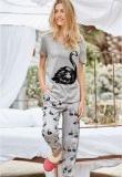 Next Grey Swan Print Pyjama Set Women