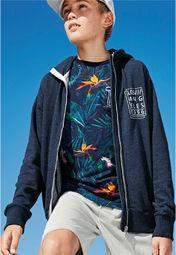 Next Indigo Neppy Longline Zip Through Hoody Boys