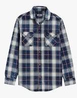 Next Indigo Washed Check Shirt Boys