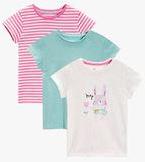 Next Multicoloured Bright Rabbit Character T Shirts Three Pack Girls