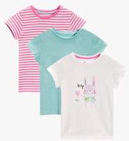 Next Multicoloured Bright Rabbit Character T Shirts Three Pack girls