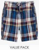 Next Multicoloured Check And Plain Shorts Two Pack Boys