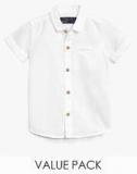 Next Multicoloured Short Sleeve Linen Rich Shirts Two Pack Boys