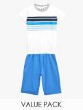 Next Multicoloured Sporty Mixed Leg Pyjamas Three Pack Boys