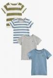 Next Multicoloured Stripe Short Sleeve T Shirts Four Pack Boys