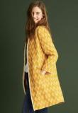 Next Mustard Yellow Printed Long Coat Women